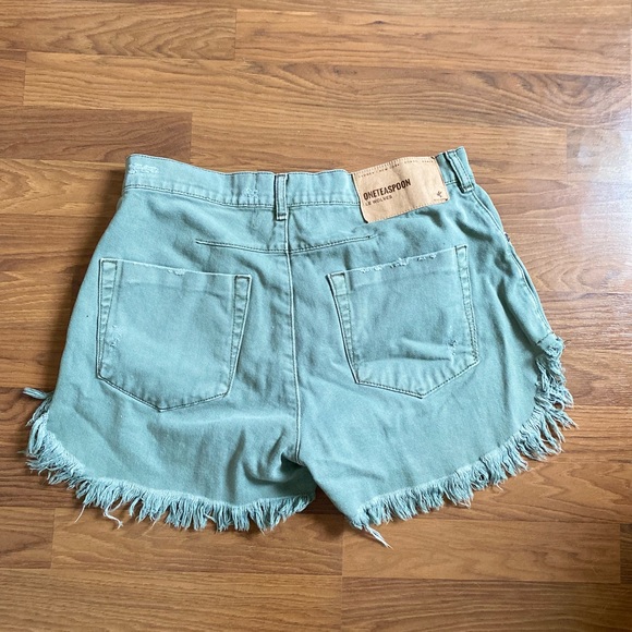 ONE TEASPOON Les Wolves Denim Shorts - Khaki - Picture 8 of 8